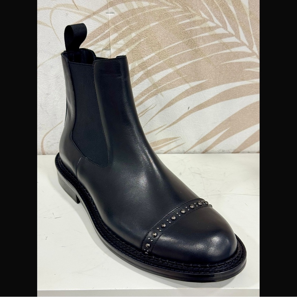 Black studded Leather Men's Chelsea Boot